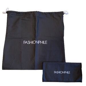 2 Fashionphile Large & Small Square Dust Bags - Empty Grey Storage Dustbags